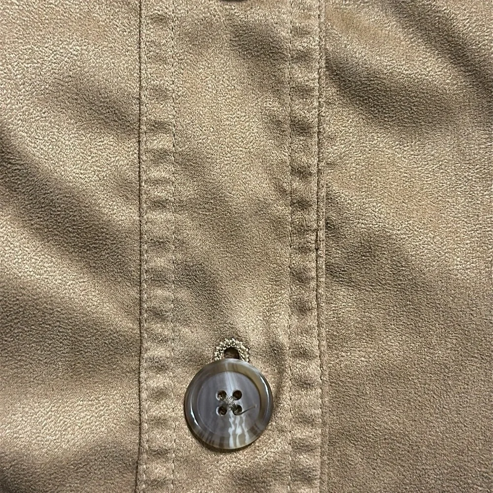 Coldwater Creek Button Up Jacket with Pockets Suede Like Material Size 20 - Picture 10 of 17